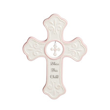 Bless This Child Wall Cross - Blessing Cross for Baby - Faith Nursery Decor - Gi
