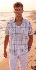 Vintage MIDTOWN Checkered Button Down Short Sleeve Shirt - Size M/M