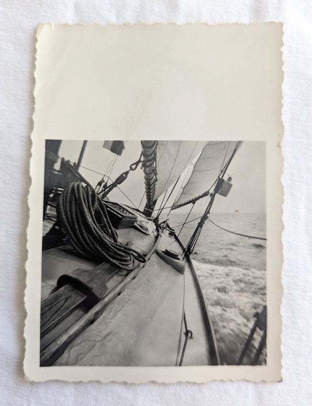 Unique Abstract Composition Perspective Tilting Saiboat Sailing Snapshot Photo