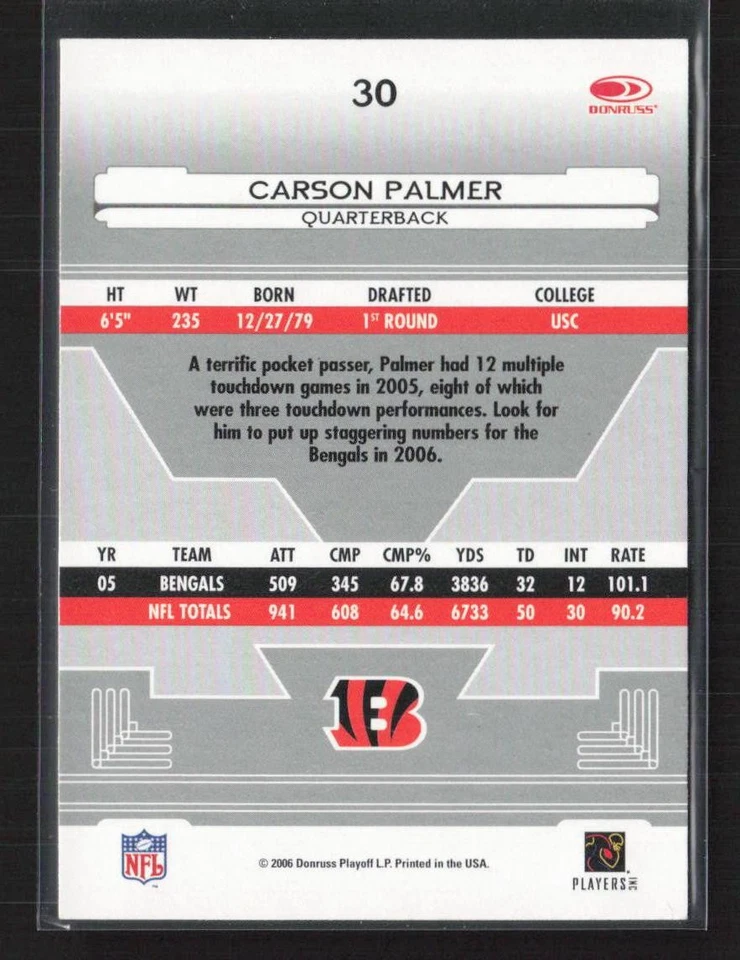 2006 Leaf Certified Materials #30 Carson Palmer - Image 2 of 2
