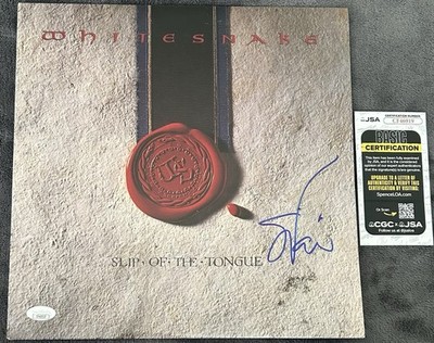 Whitesnake SIGNED Slip Of The Tongue Vinyl JSA COA Autograph LP Vai Coverdale