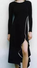 NWT ZARA  Ruffled Midi Long Sleeves Dress