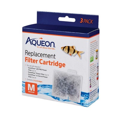 Aqueon Replacement Filter Cartridges Medium - - 3 pack, Whites & Tans