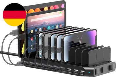 SUIDEK 10 Port Multi-Ladestation, 60W Ladestation Für Mehrere Geräte, USB Ladege