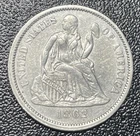 1862 Seated Liberty Dime 10c High Grade AU About Uncirculated Details