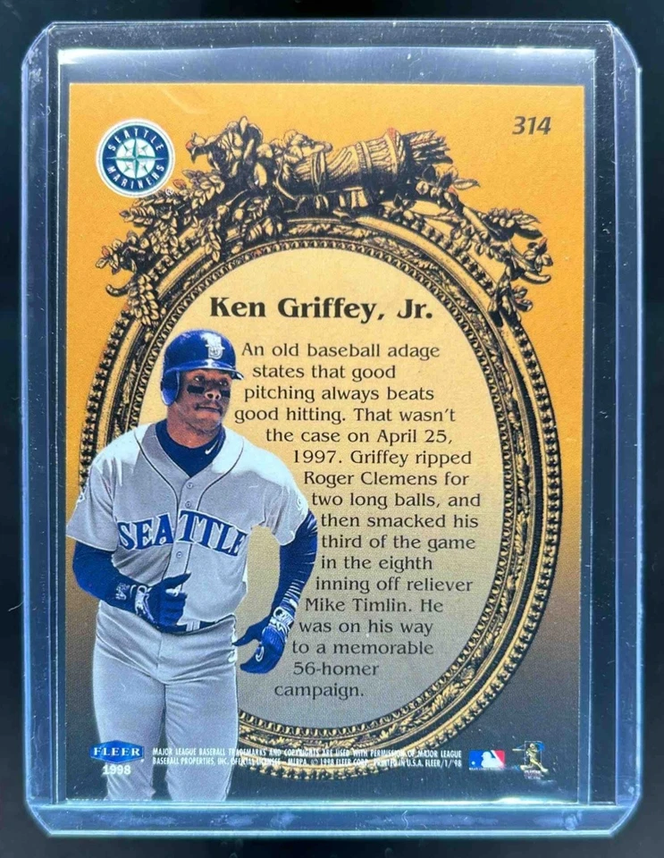 1998 Fleer Tradition Ken Griffey, Jr. Golden Memories #314 Mariners - Image 2 of 2