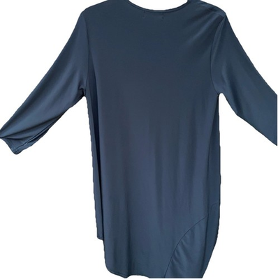 #ad Sympli Womens Dress Draped Stretch 12 Asymmetric Art Teal Green Lagenlook $22.99