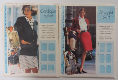 Vtg Lot Sewing STEP-BY-STEP Patterns Women CARDIGAN JACKET & STRAIGHT SKIRT