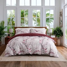 Duvet Cover King Size,Reversible Flower Pink Duvet Cover Set with Zipper Clos...