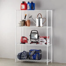 4-Tier Steel Storage Shelving Unit Adjustable Organizer Shelf Rack 1400lb White