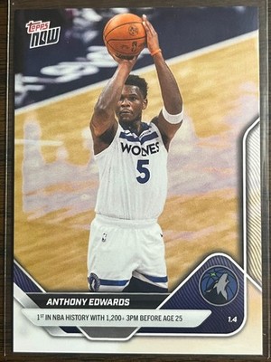 2025-26 Topps Now NBA #113 Anthony Edwards Minnesota Timberwolves