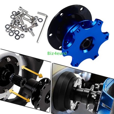 New Blue Racing Car Steering Wheel Quick Release Hub Adapter Snap Off Boss Kit
