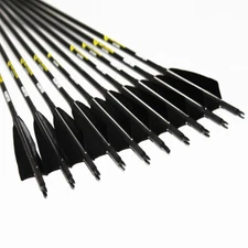 12pcs Carbon Arrows 400Spine ID6.2mm 4"Turkey Feather Traditional Bow Hunting