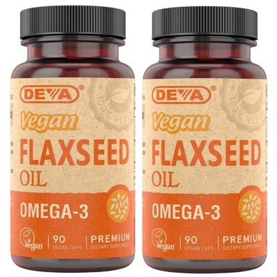 DEVA Organic Vegan Vitamins Flax Seed Oil - Rich in Omega-3 Cold-Pressed & Un...