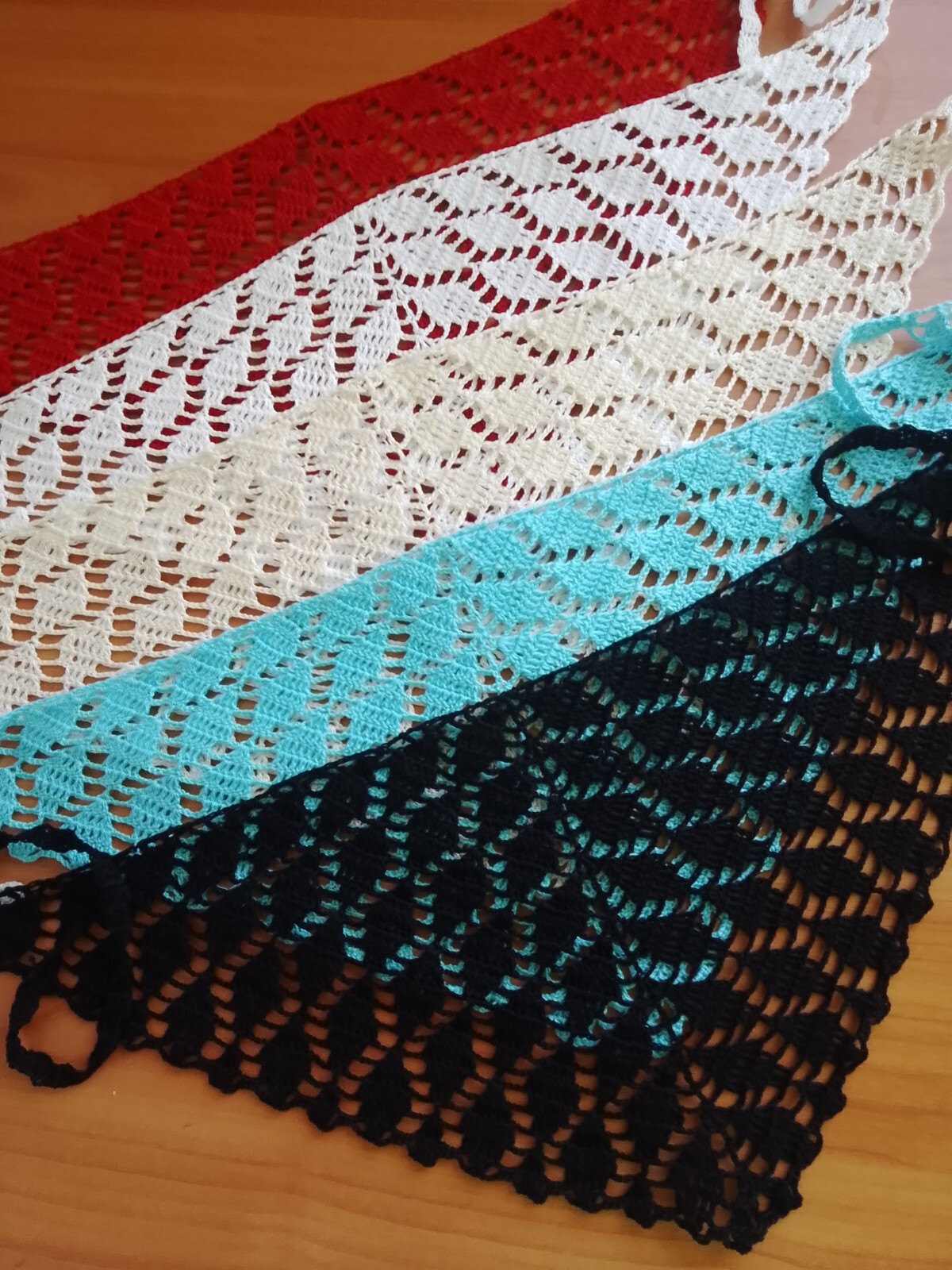 Crochet cotton knitted head scarf hair bandana  