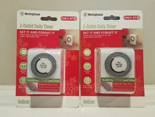2 count Westinghouse 2-Outlet Daily Timers * Indoor Use T28440 * NEW