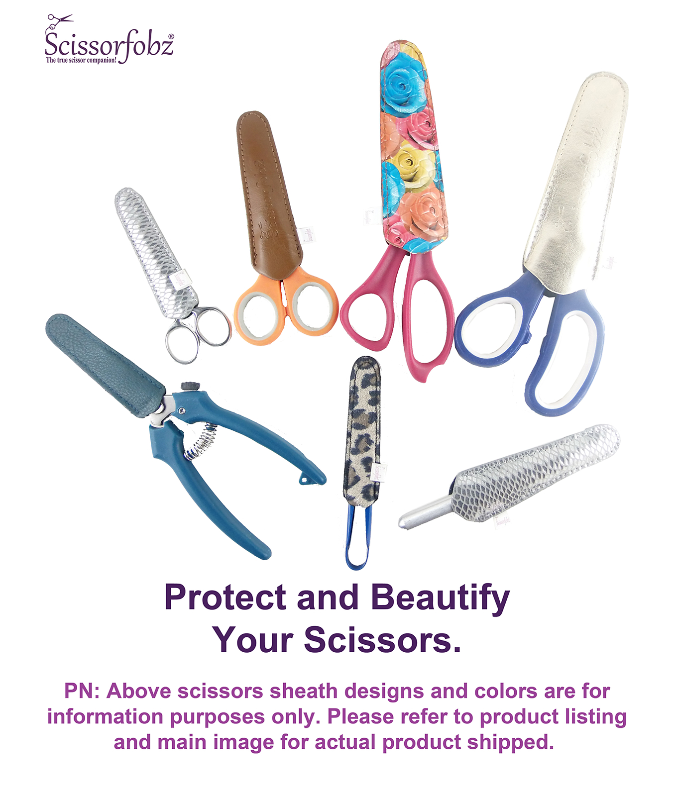 SCISSORFOBZ Designer Scissors Sheath Cover 4pc Pack Modern Metallic Rose Gold