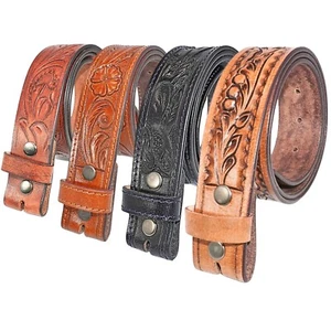 Cowboy No Buckle Belt For Men | 1.5" Wide Western Belt for Jeans Free Shipping
