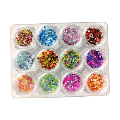 12er Set Kosmetik Stern Glitzer Töpfe Multi Cut Chunky Festival Gesicht