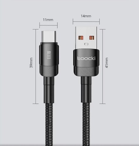 Toocki 7A USB Kabel A Zu Typ C Kabel 100W schnell Ladekabel 0.25 m - Bild 5 von 6