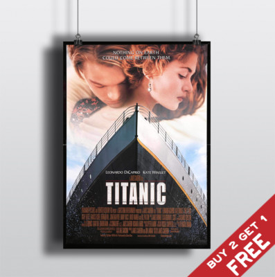 TITANIC 1997 FILMPLAKAT DiCaprio & Winslet Film A3 A4 Fan Kunstdruck Wanddeko