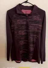 CHAMPION Duo-Dry Multicolor Long Sleeve 1/4 Zip Athletic Top Women  s Size S
