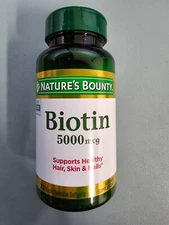 Nature's Bounty Biotin 5000 mcg 72 Rapid Release Softgels