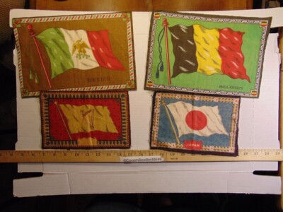 Country Flags Collection Raros Vintage Lot of (4) Cloth Country Flags Japan Ireland Mexico Belgium | eBay