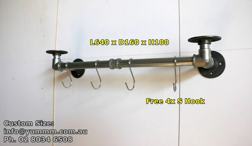 Silver Rustic Industrial Pipe Shop Storage Shelving Wall Mount Bracket BS13 - image 2 of 4