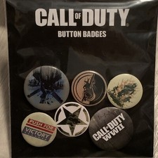LOT DE 6 Badges Boutons Call Of Duty WwII Pins Button Badges. NEUF cod