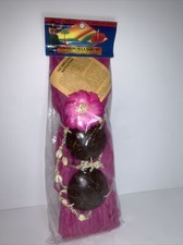 Hawaiian Hula Skirt Set Costume Skirt Flower Lei Coconut Top for Ages 1-5 NEW