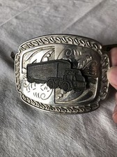 Vintage BIG RIG Belt Buckle SEMI Western Truck Driver Older 18-Wheeler