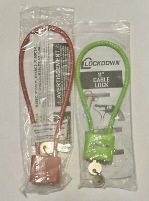 Gun Safety Cable Locks, Lockdown 11 , Regal 15 , Sold Together, Both With 2 Keys