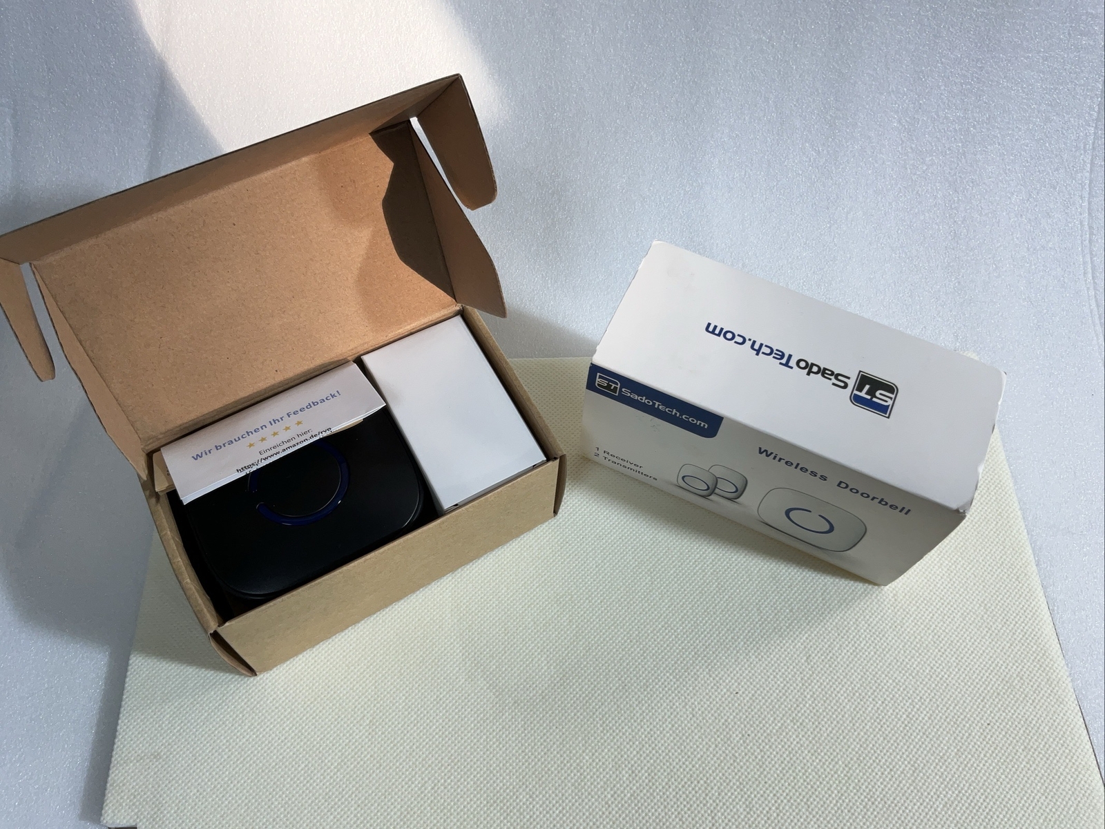 Wireless Doorbell Kit with 2 Buttons & 1 Black Receiver by SADOTECH-image