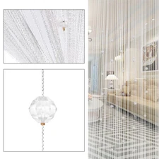 Crystal Beaded String Door Curtain Beads Room Divider Fringe Window Panel Drapes