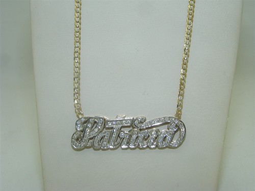 White Gold Nameplate Necklace | eBay