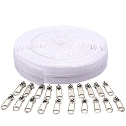 10Yards Bulk Zippers #3 Nylon Coil Zippers By The Yard With 20PCS Zipper Slide. - 第 2/10 張圖片