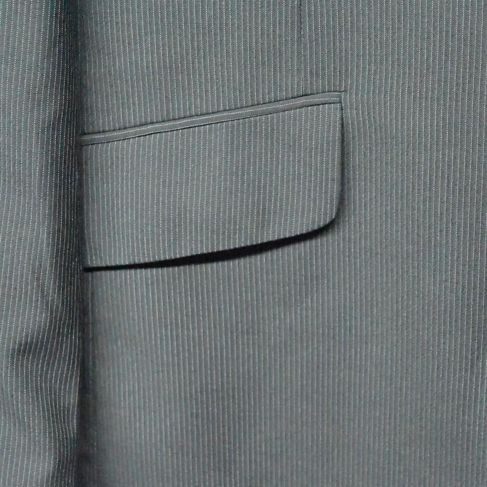 Blazer English Laundry 42L listra preta 2 botões casaco esportivo terno jaqueta - Imagem 3 de 4