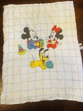 Vintage Disney Baby Mickey Mouse Minnie Pluto Ball Crib Blanket Comforter