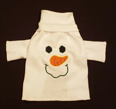 LLDOGCLOTHES Snowman Face Turtleneck Knit Shirt Dog Puppy Pet Apparel Clothes XXXS - Large