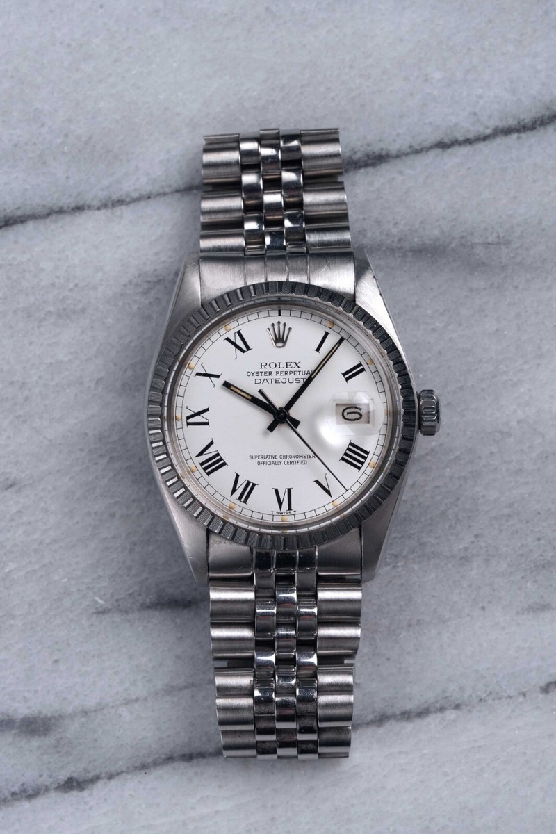 Vintage Rolex Datejust 80s Ref 16030 Automatic White Buckley Dial