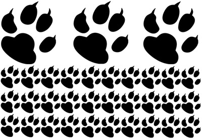 48pcs in 5x4cm paws paw sticker wall decal cat dog cat paws x