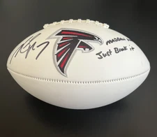 Michael Vick Signed Falcons Official NFL Team Logo Football With Special Message