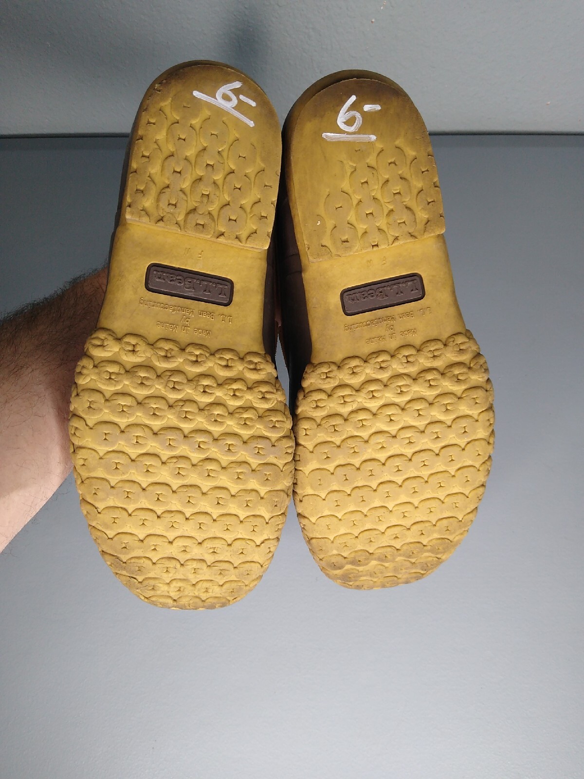 LL Bean Men's Short Duck Bean Boots Size Brown Leather Rubber Low Rain