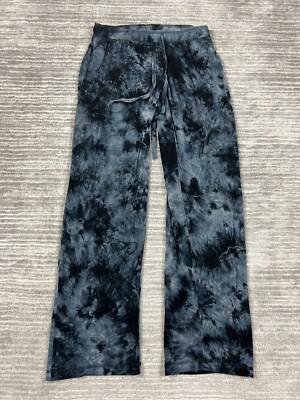 Rene Rofe Pajama Pants Womens Small Gray Tie Dye Pull on Drawstring Rayon Blend