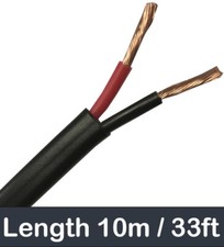 10m LED Extension 2 Core Black Red 12v 24v Volt Wire Cable Amp Car Auto Van Boat