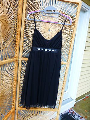 black chiffon club dress Lovely Black Chiffon Cocktail Dress Size M Holiday Evening Club wear SWEET