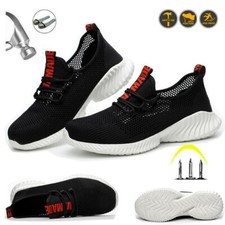 Mens Womens Safety Shoes Trainers Ultra Lightweight On Steel Toe Cap Work Shoes