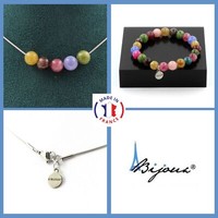 Steine Und Mineralien. Schmuckset Armband Halskette 5 Perlen Multicolor Turmalin