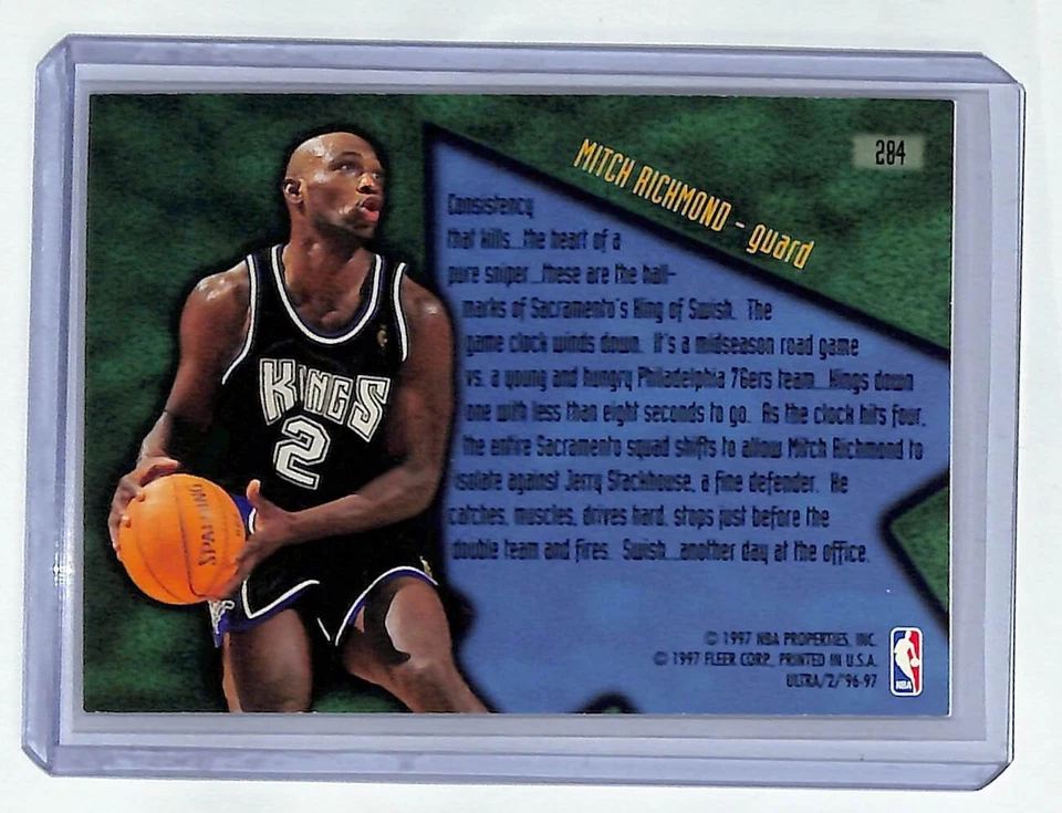 1996 1996-97 Fleer Ultra Step it Up #284 Mitch Richmond HOF Sacramento Kings - Image 2 of 2